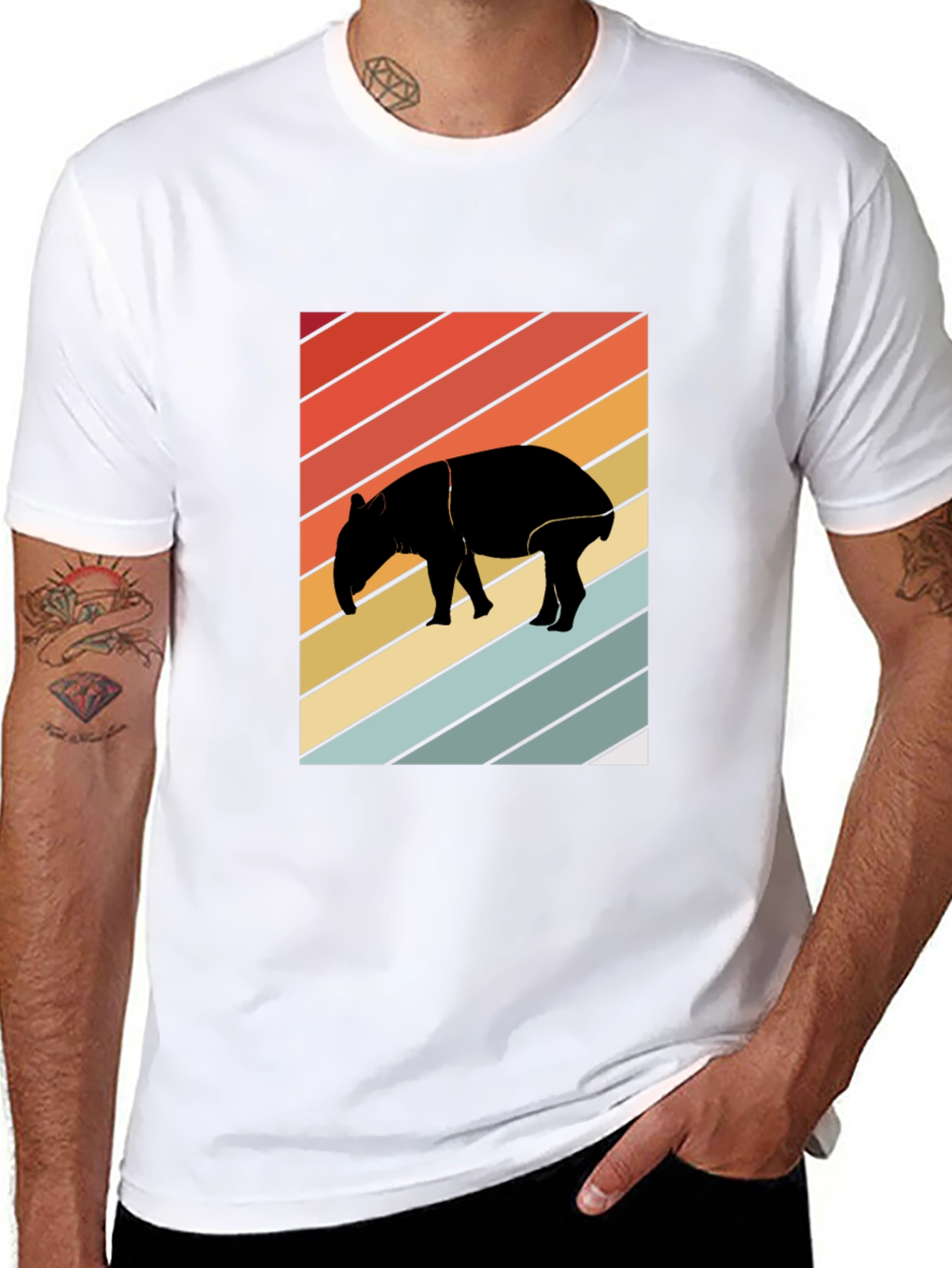 Retro Tapir Silhouette Graphic Tee - Unisex