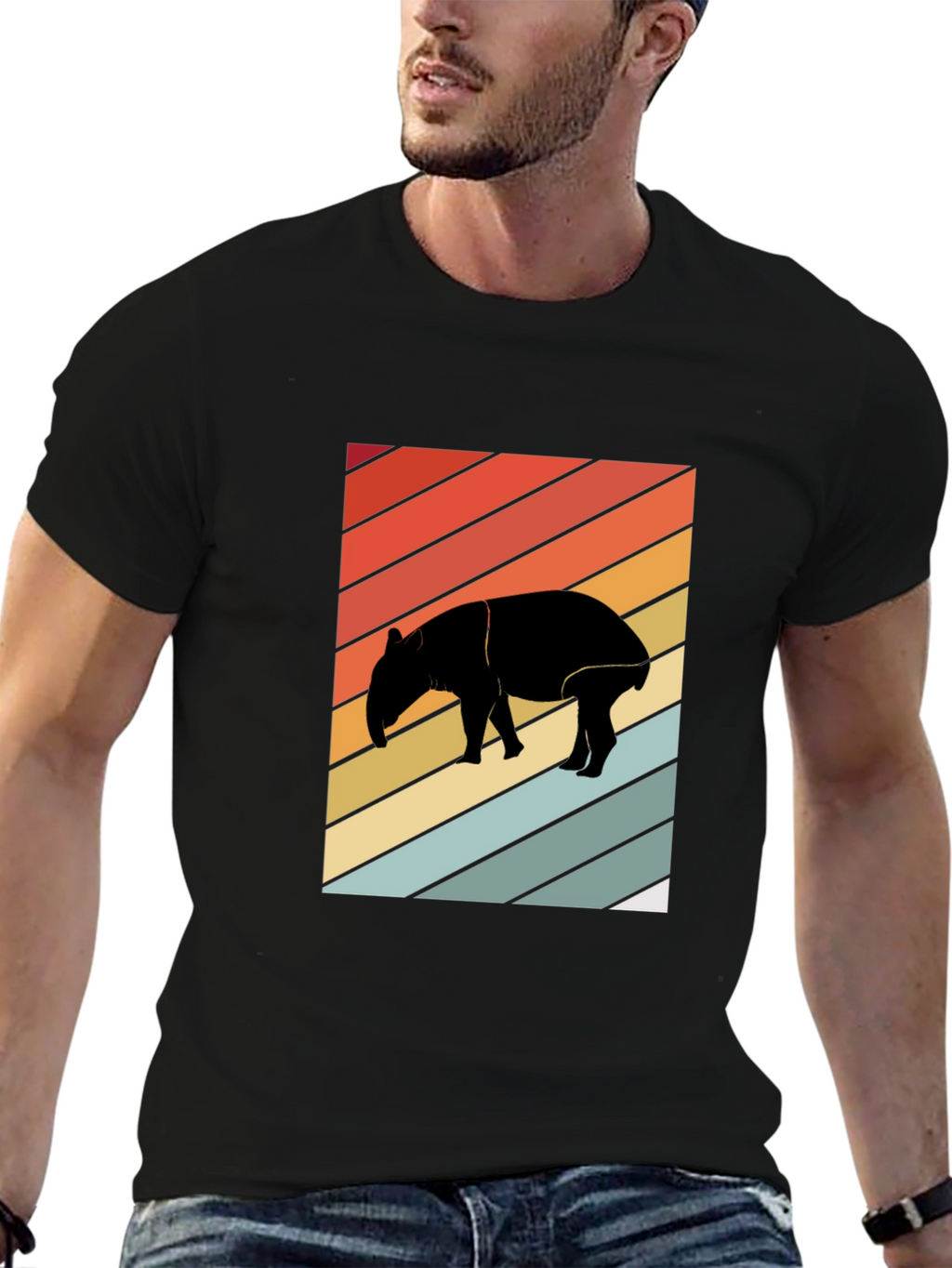 Retro Tapir Silhouette Graphic Tee - Unisex