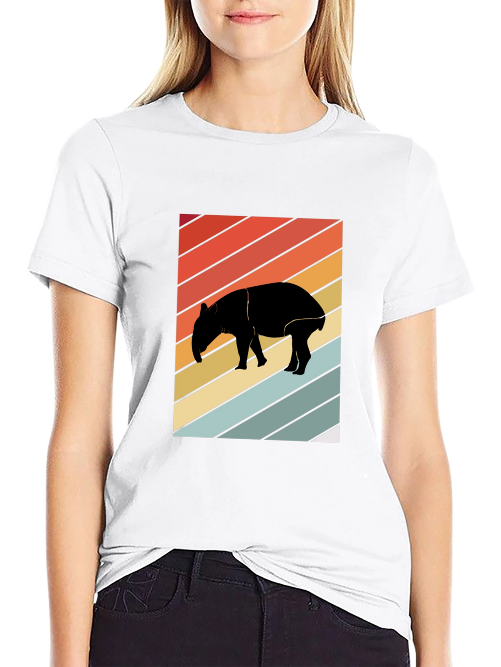 Retro Tapir Silhouette Graphic Tee - Unisex