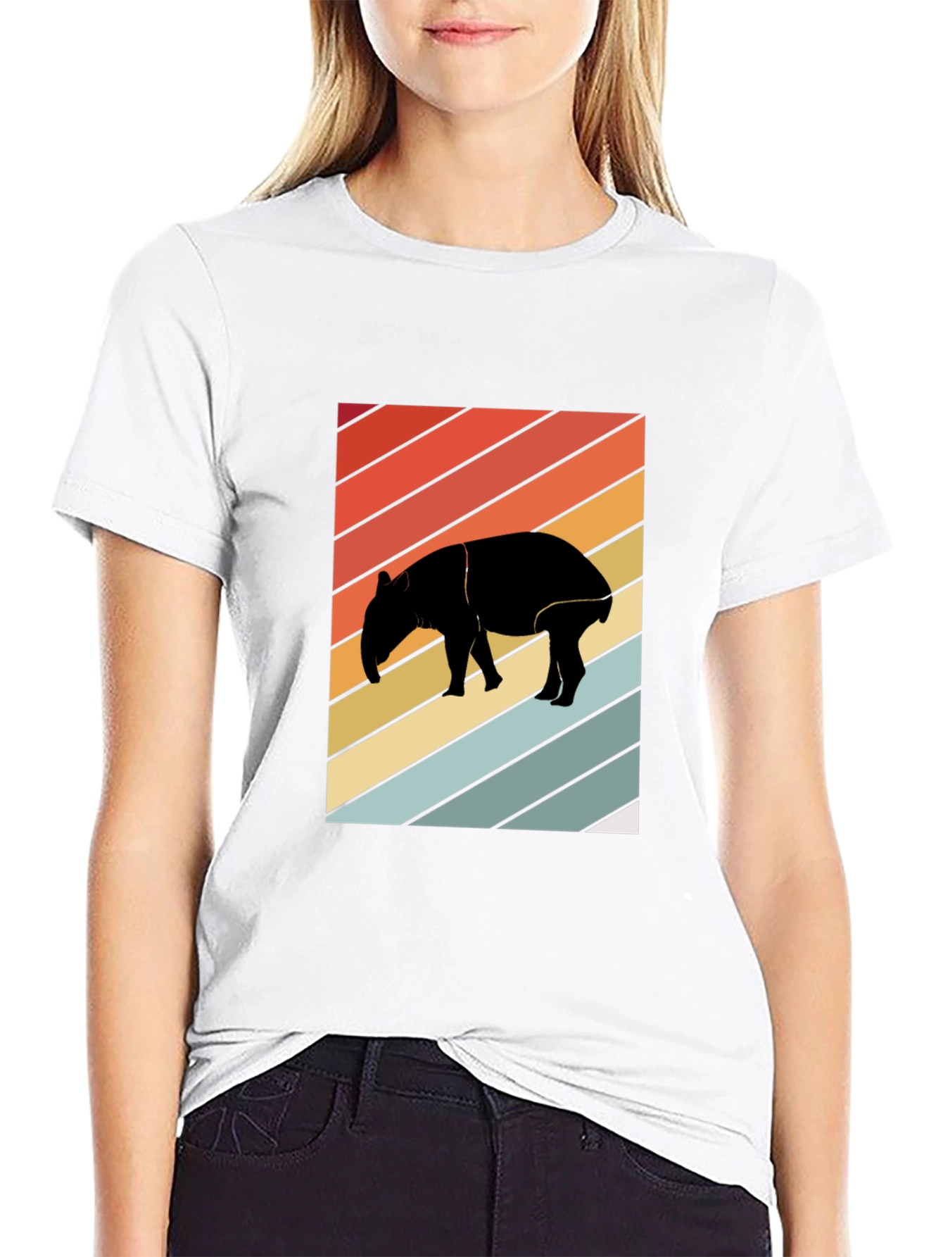 Retro Tapir Silhouette Graphic Tee - Unisex