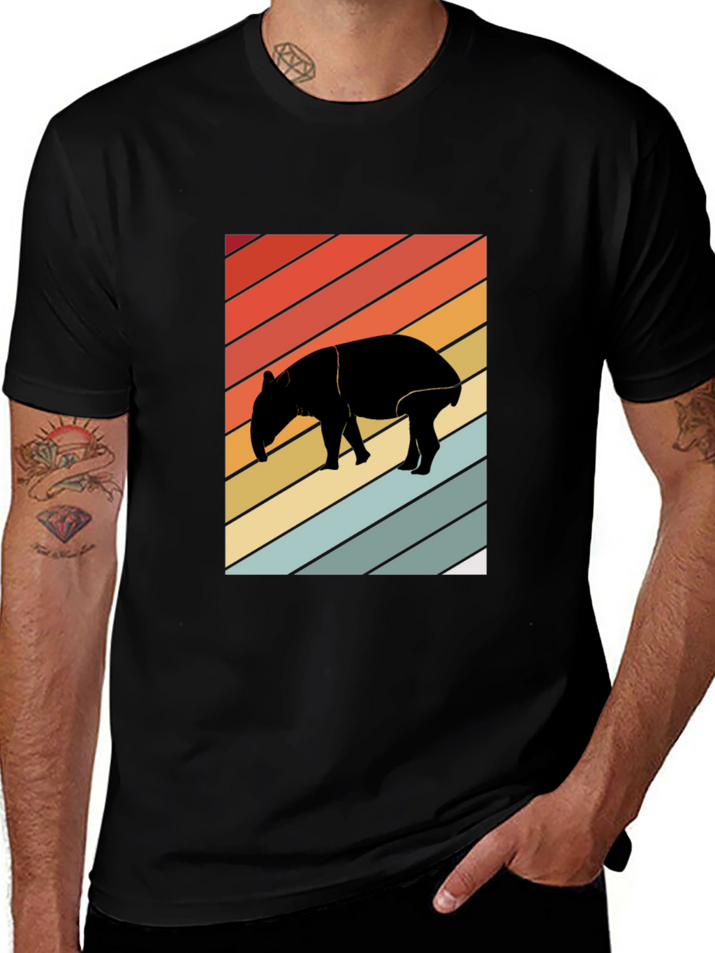 Retro Tapir Silhouette Graphic Tee - Unisex