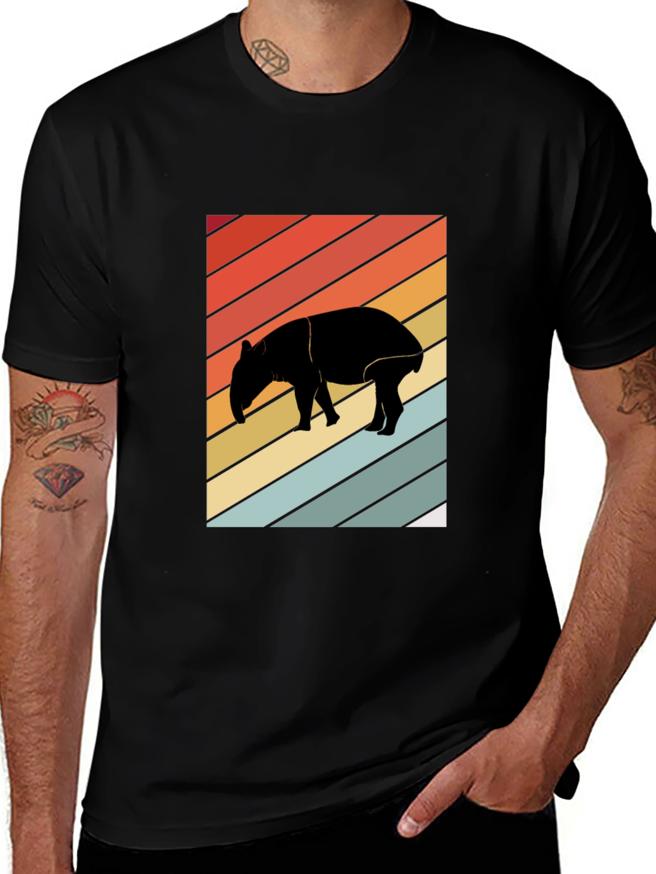 Retro Tapir Silhouette Graphic Tee - Unisex