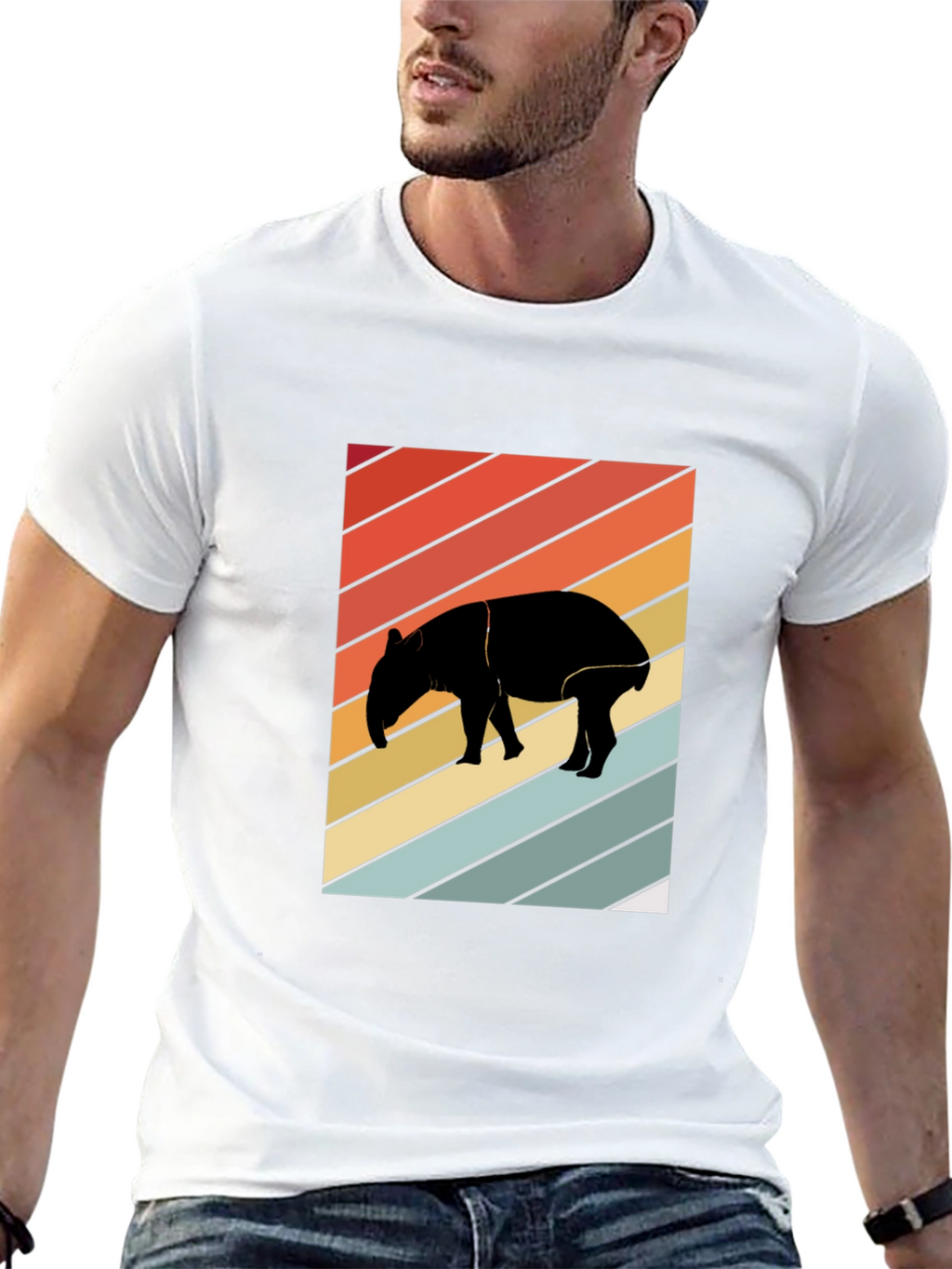 Retro Tapir Silhouette Graphic Tee - Unisex