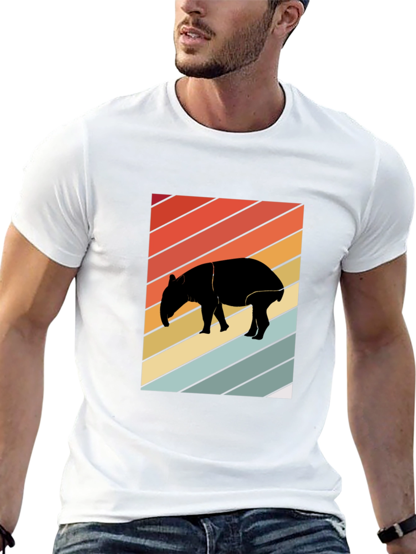 Retro Tapir Silhouette Graphic Tee - Unisex