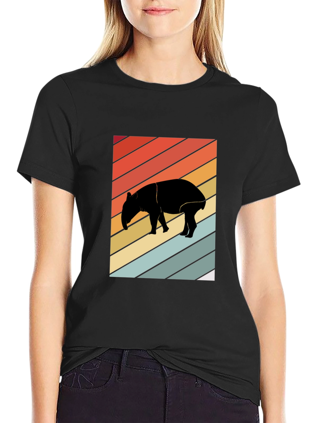 Retro Tapir Silhouette Graphic Tee - Unisex