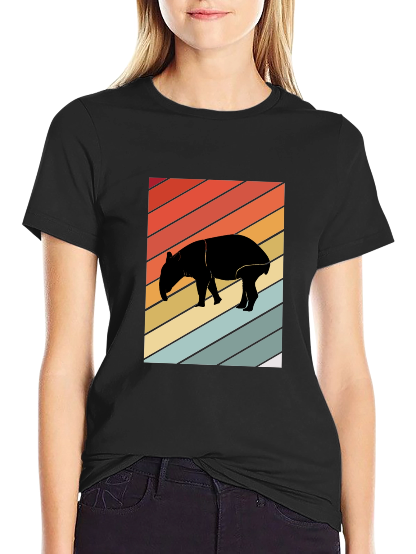 Retro Tapir Silhouette Graphic Tee - Unisex
