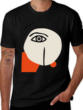 Abstract Face Graphic Tee - Stylish Artistic Design