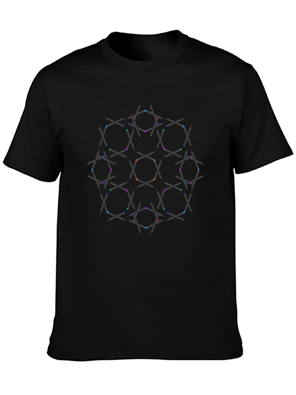 Geometric Pattern Black T-Shirt
