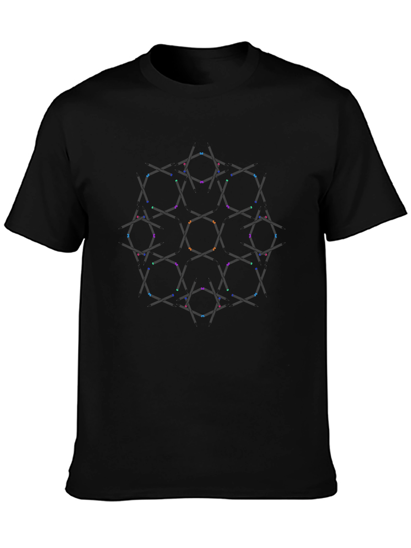 Geometric Pattern Black T-Shirt