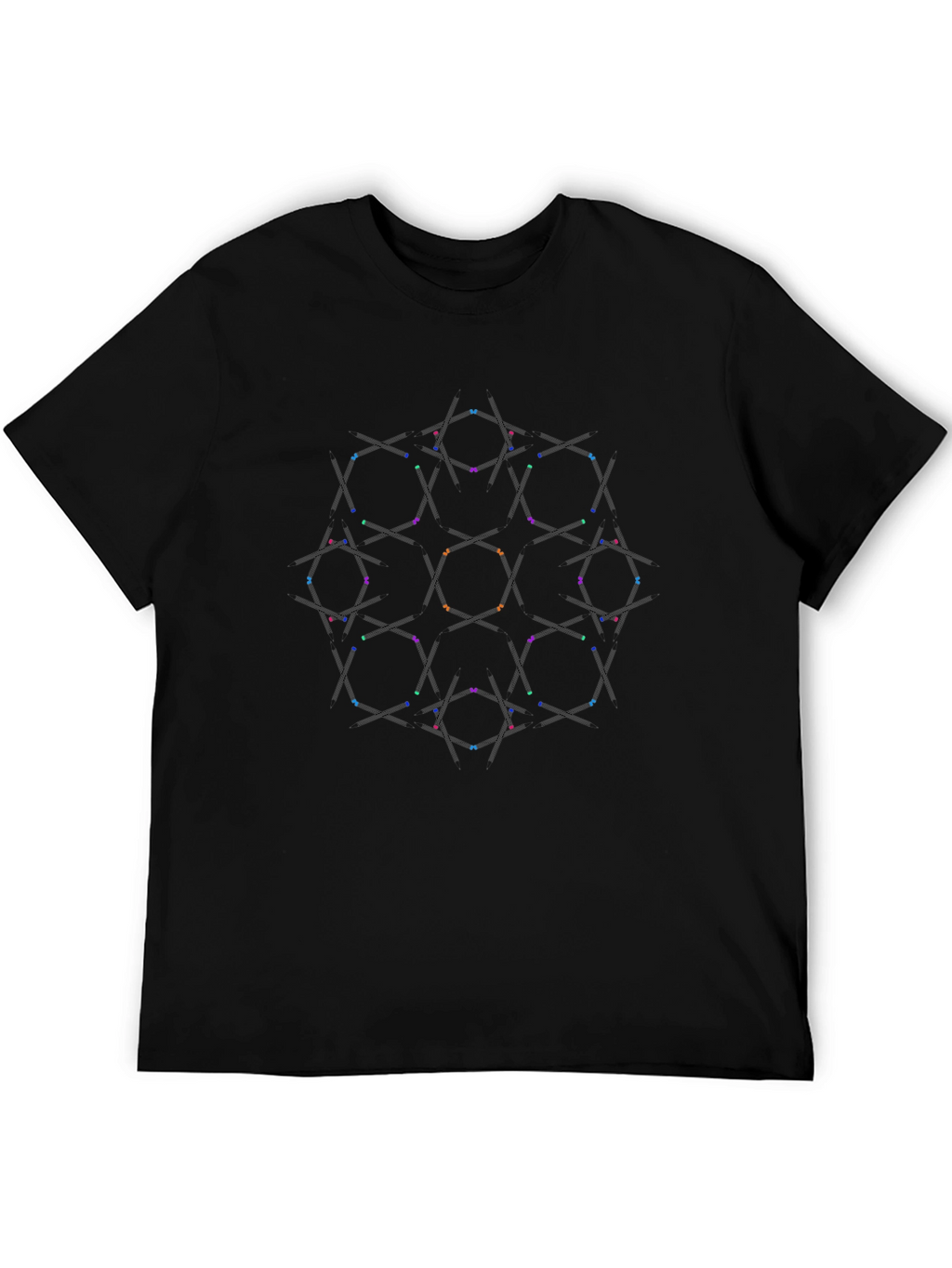 Geometric Pattern Black T-Shirt