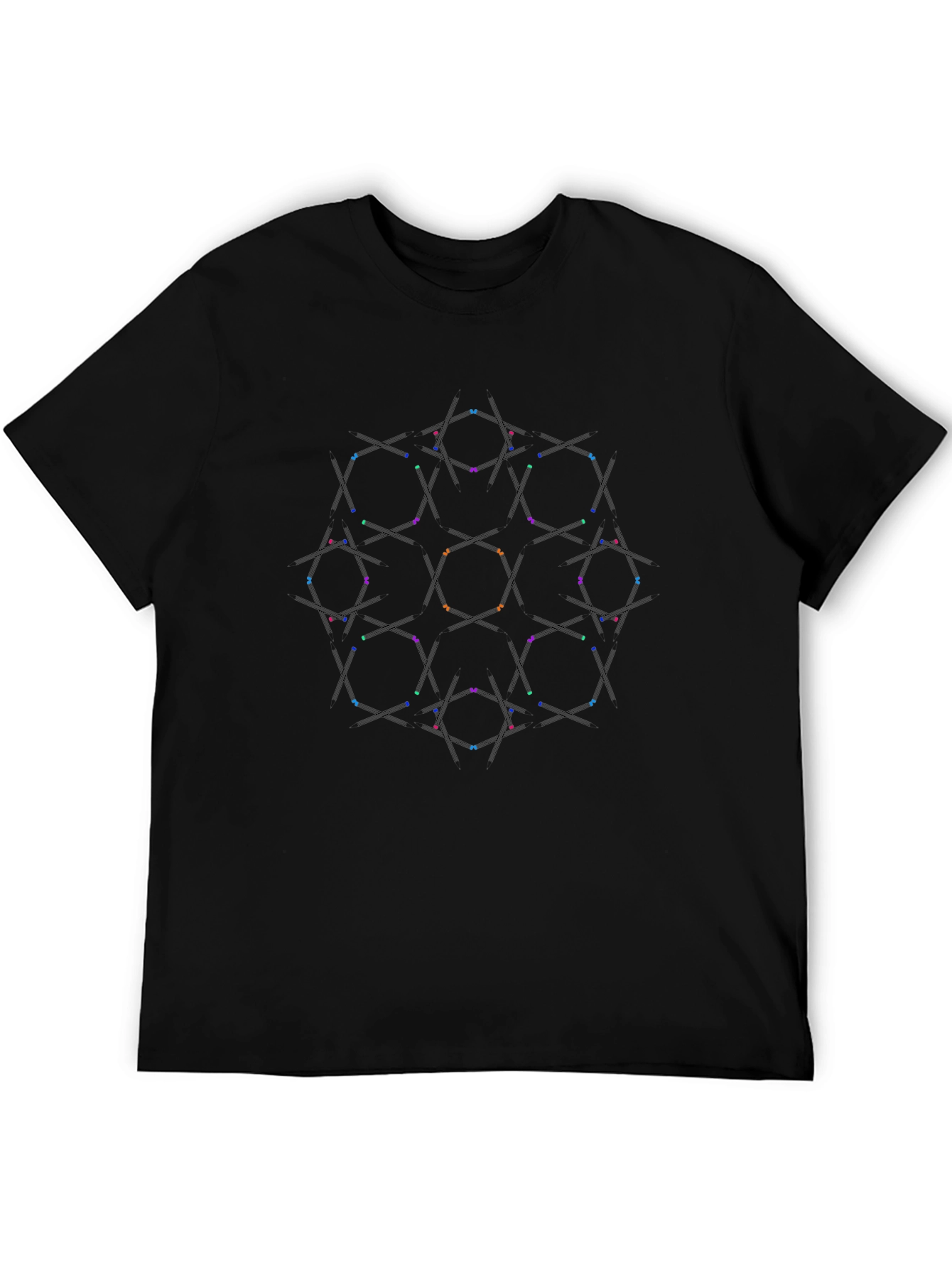 Geometric Pattern Black T-Shirt
