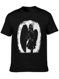 Angel Graphic Print Black T-Shirt