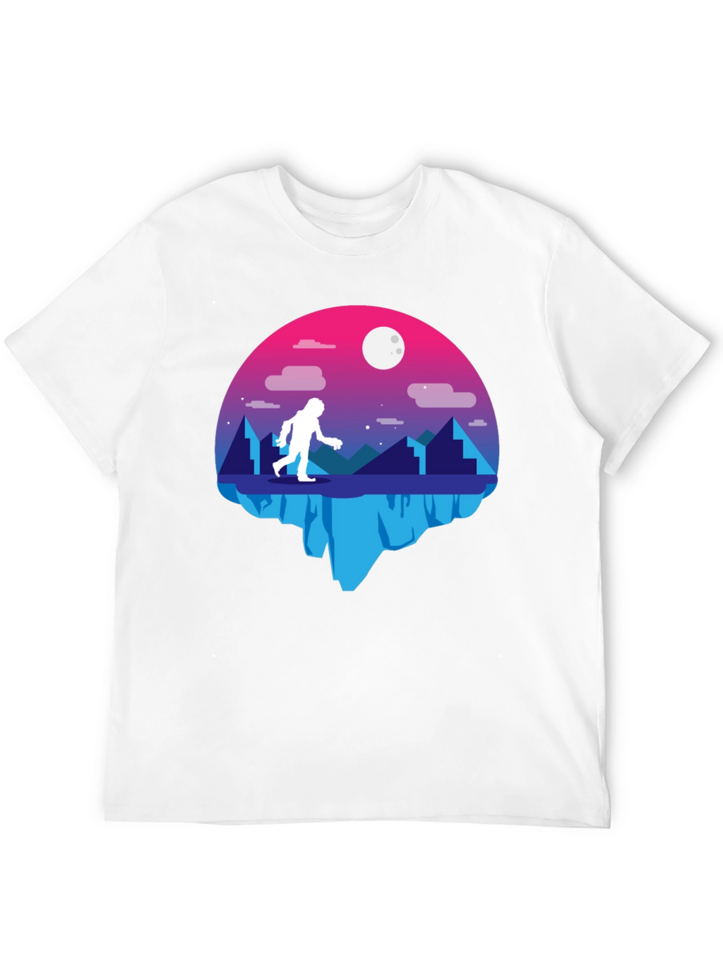 Bigfoot Moon Graphic T-Shirt - Black