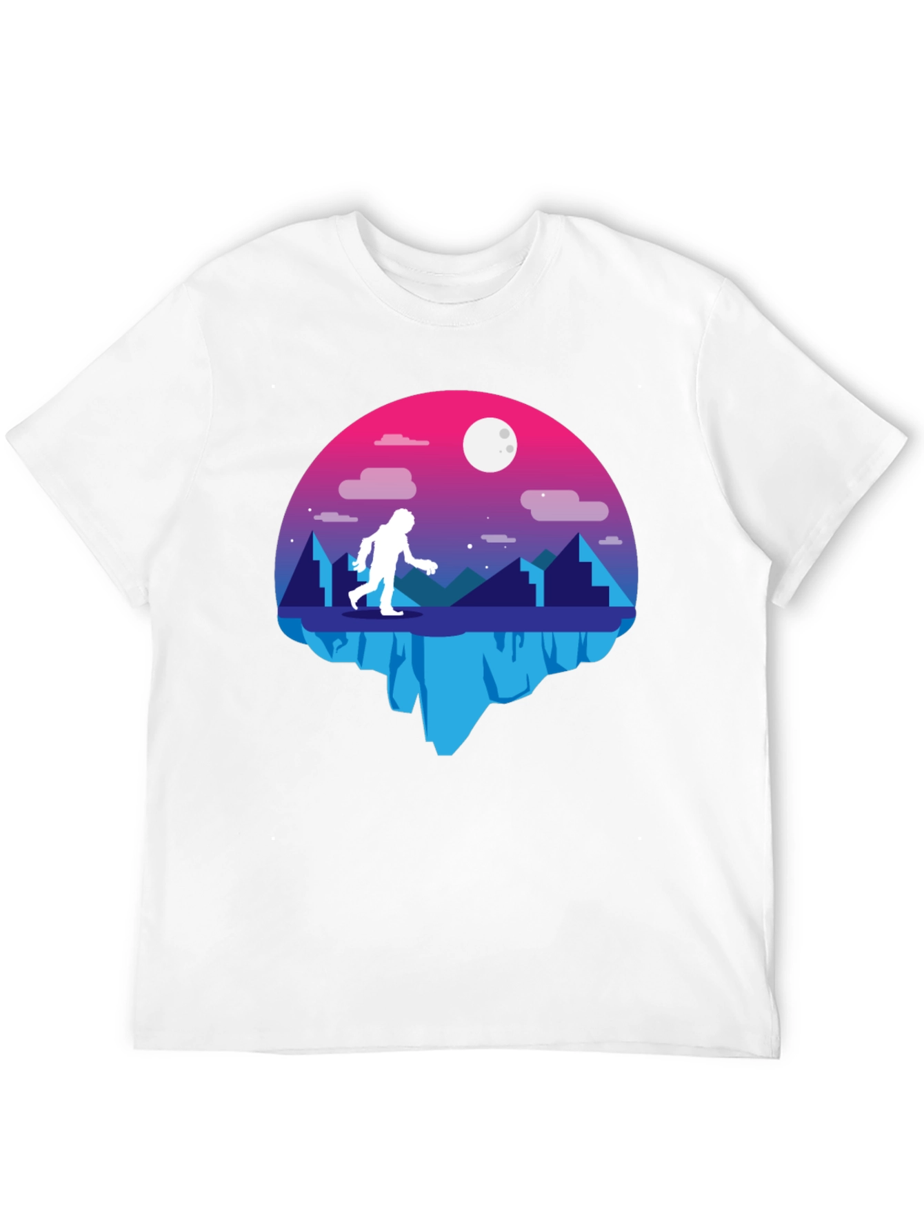 Bigfoot Moon Graphic T-Shirt - Black