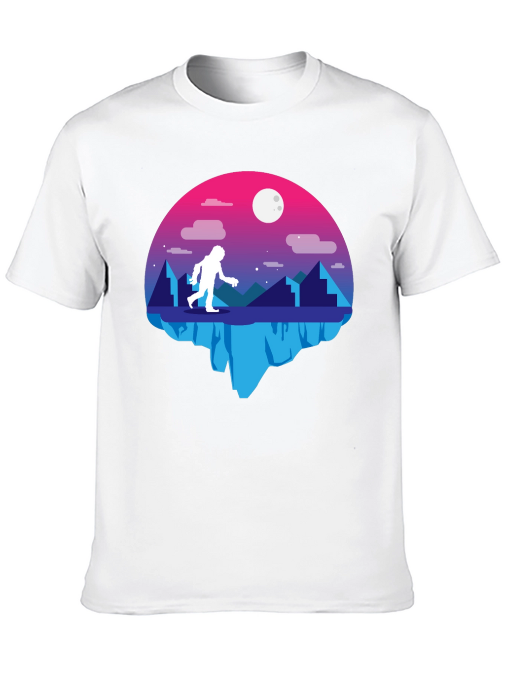Bigfoot Moon Graphic T-Shirt - Black