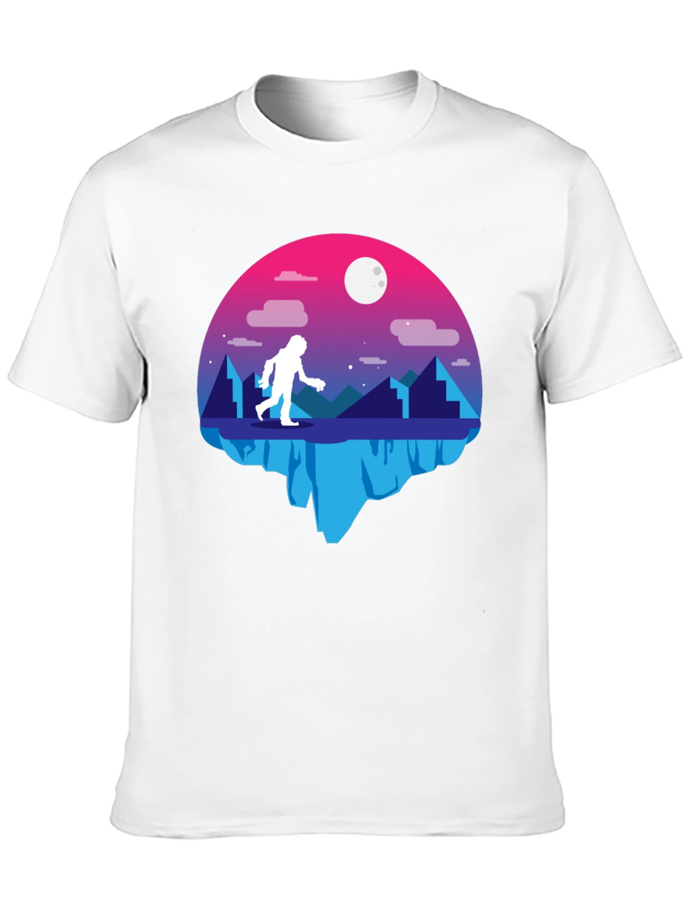 Bigfoot Moon Graphic T-Shirt - Black