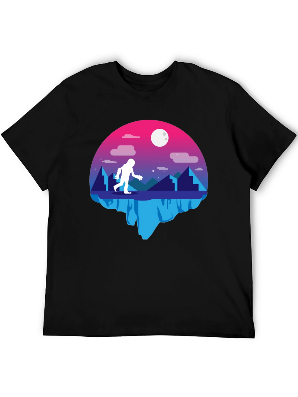 Bigfoot Moon Graphic T-Shirt - Black