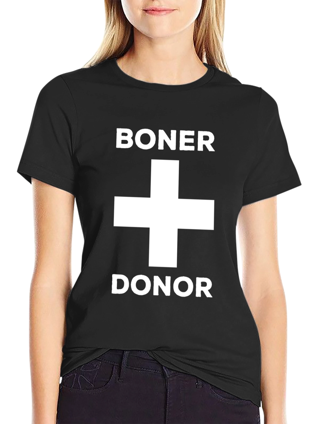 Boner Donor Funny Graphic Tee - Black Cotton T-Shirt