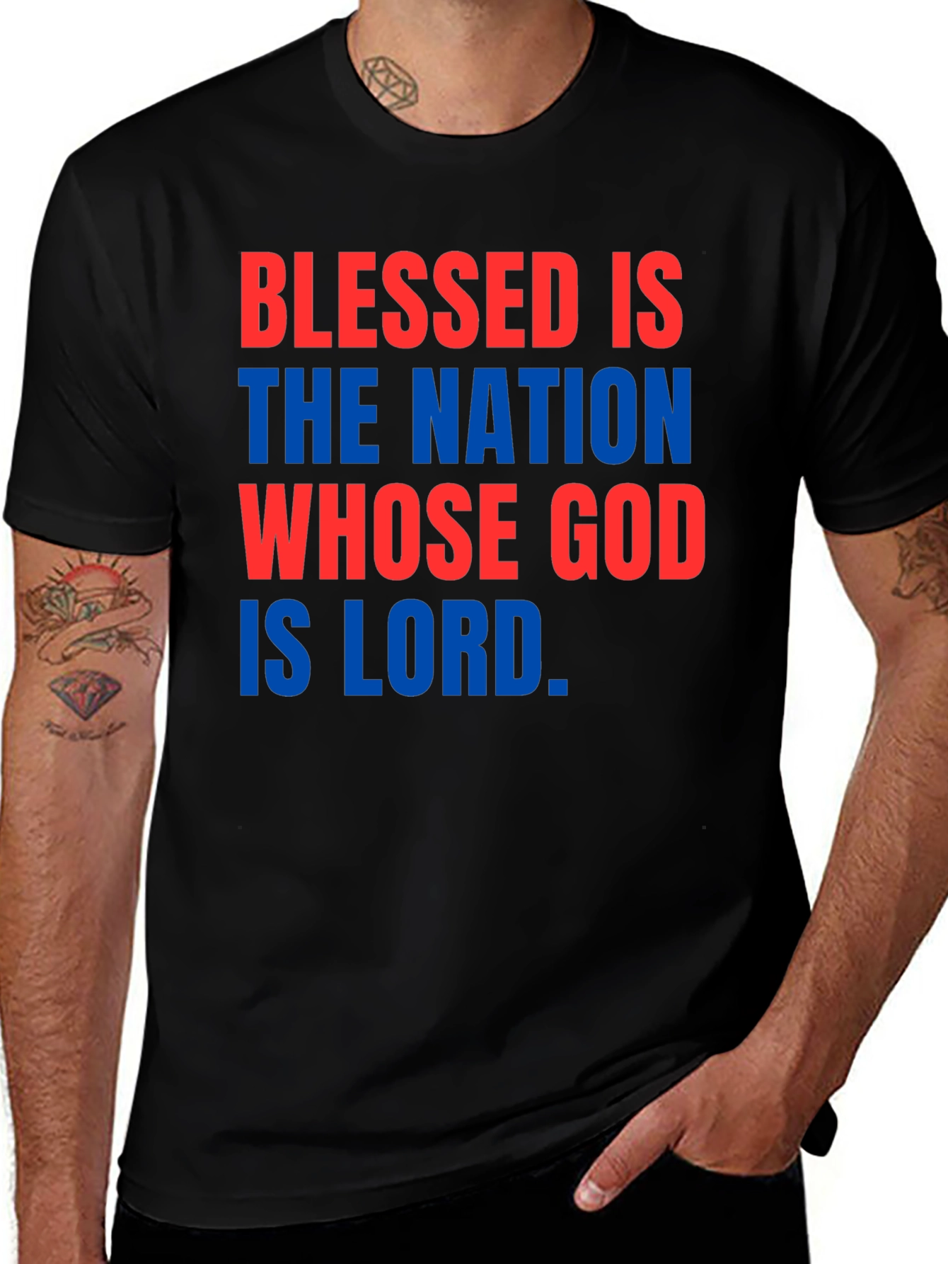 Blessed Nation Graphic Tee - Patriotic Christian Apparel