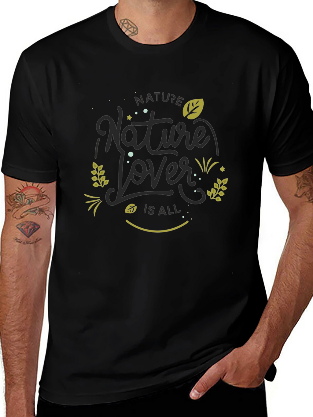 Nature Lover Black Graphic Tee