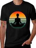 Yoga Silhouette Sunset Graphic T-Shirt