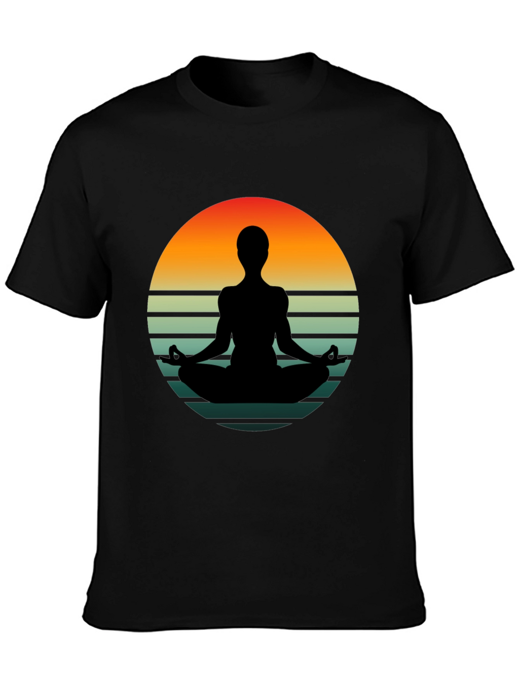Yoga Silhouette Sunset Graphic T-Shirt