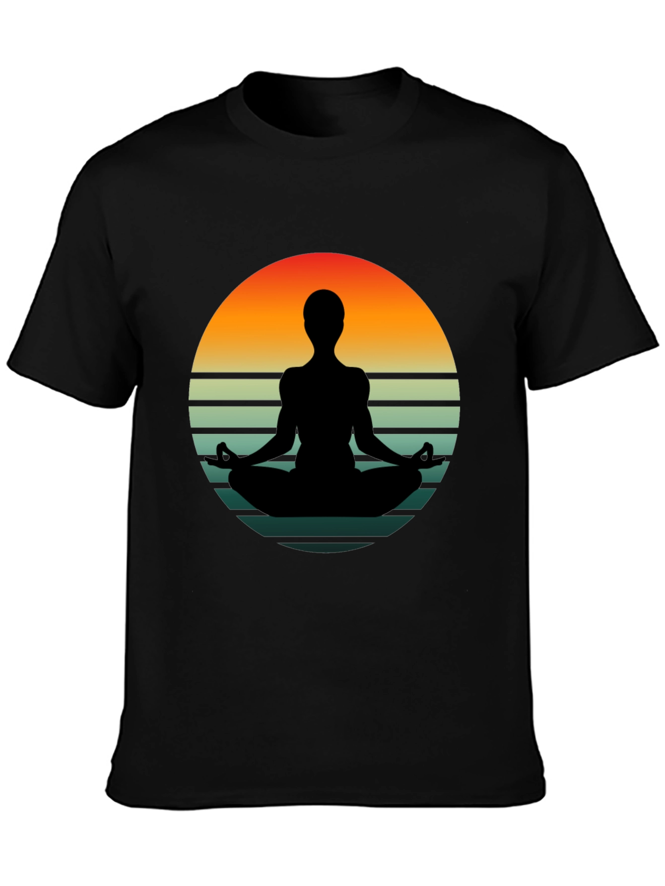 Yoga Silhouette Sunset Graphic T-Shirt