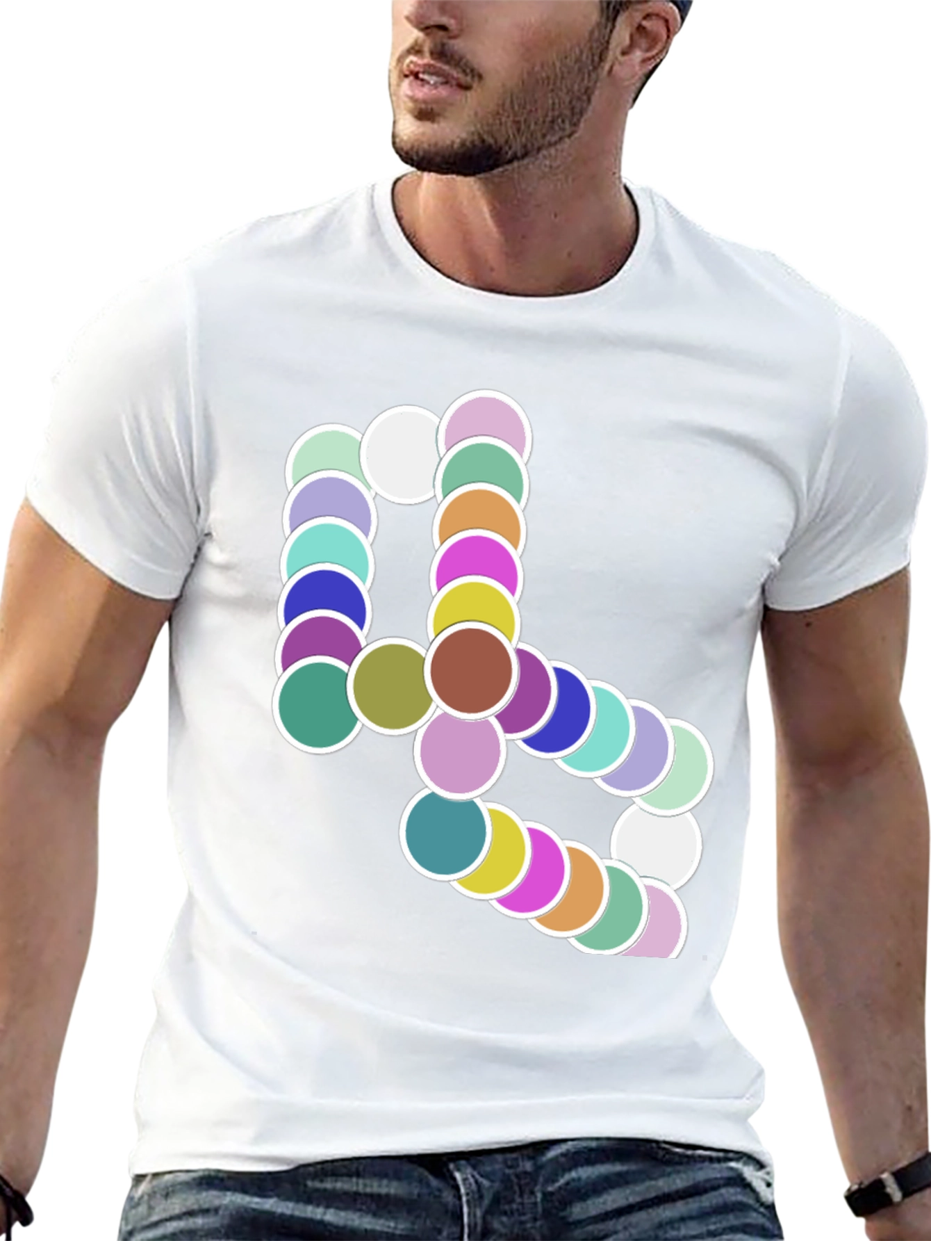 Abstract Circle Pattern Black T-Shirt