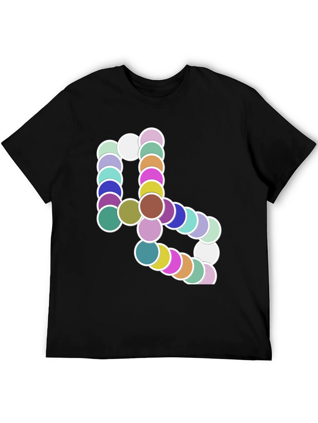 Abstract Circle Pattern Black T-Shirt