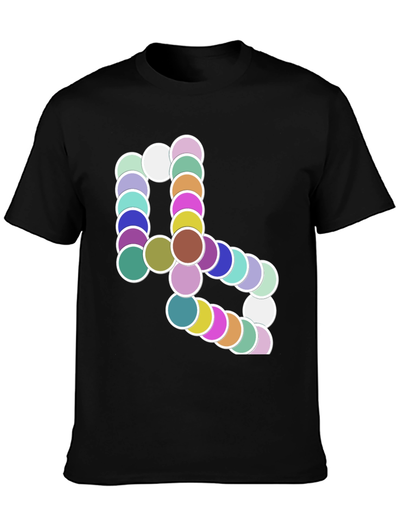 Abstract Circle Pattern Black T-Shirt