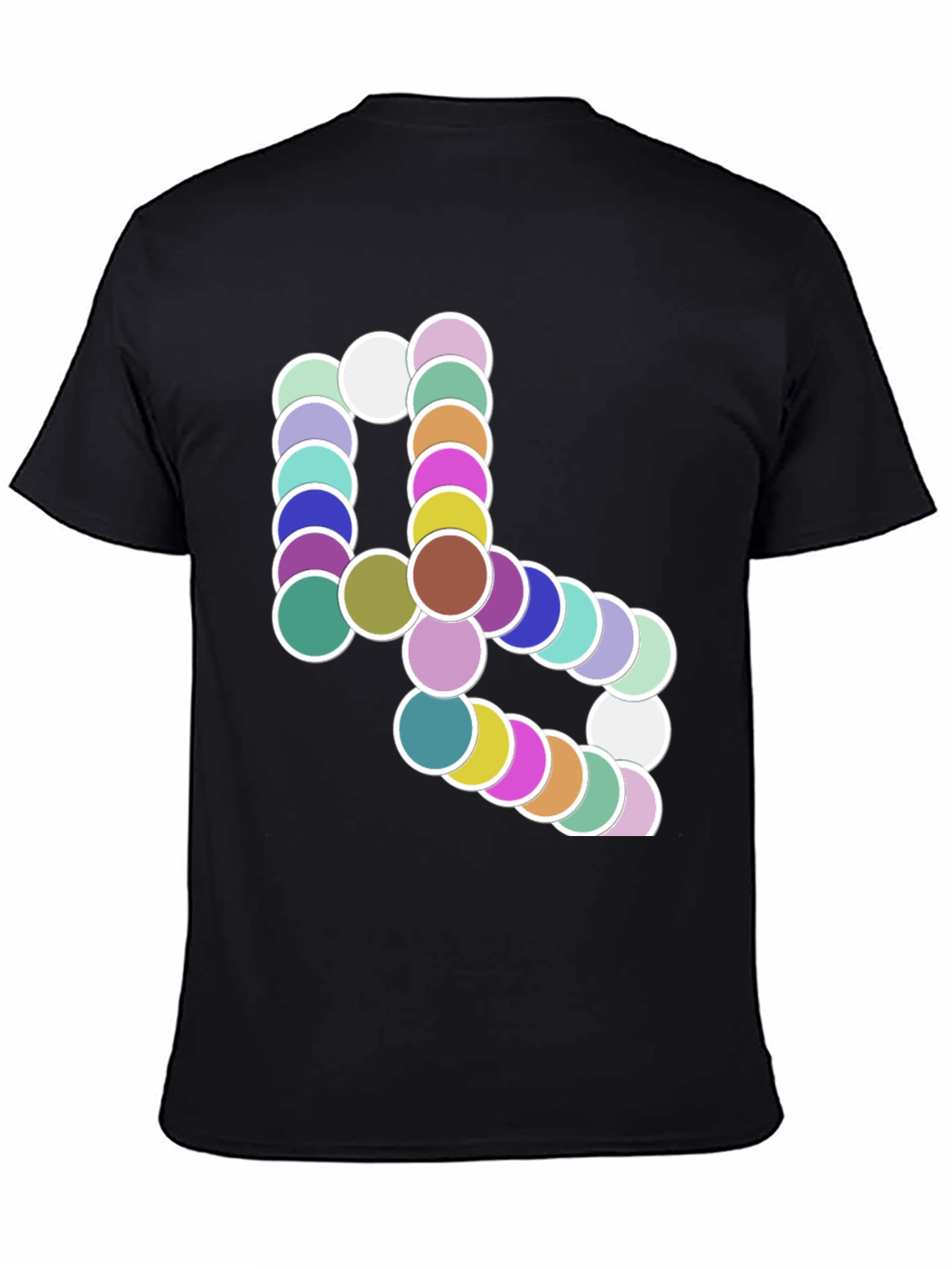 Abstract Circle Pattern Black T-Shirt
