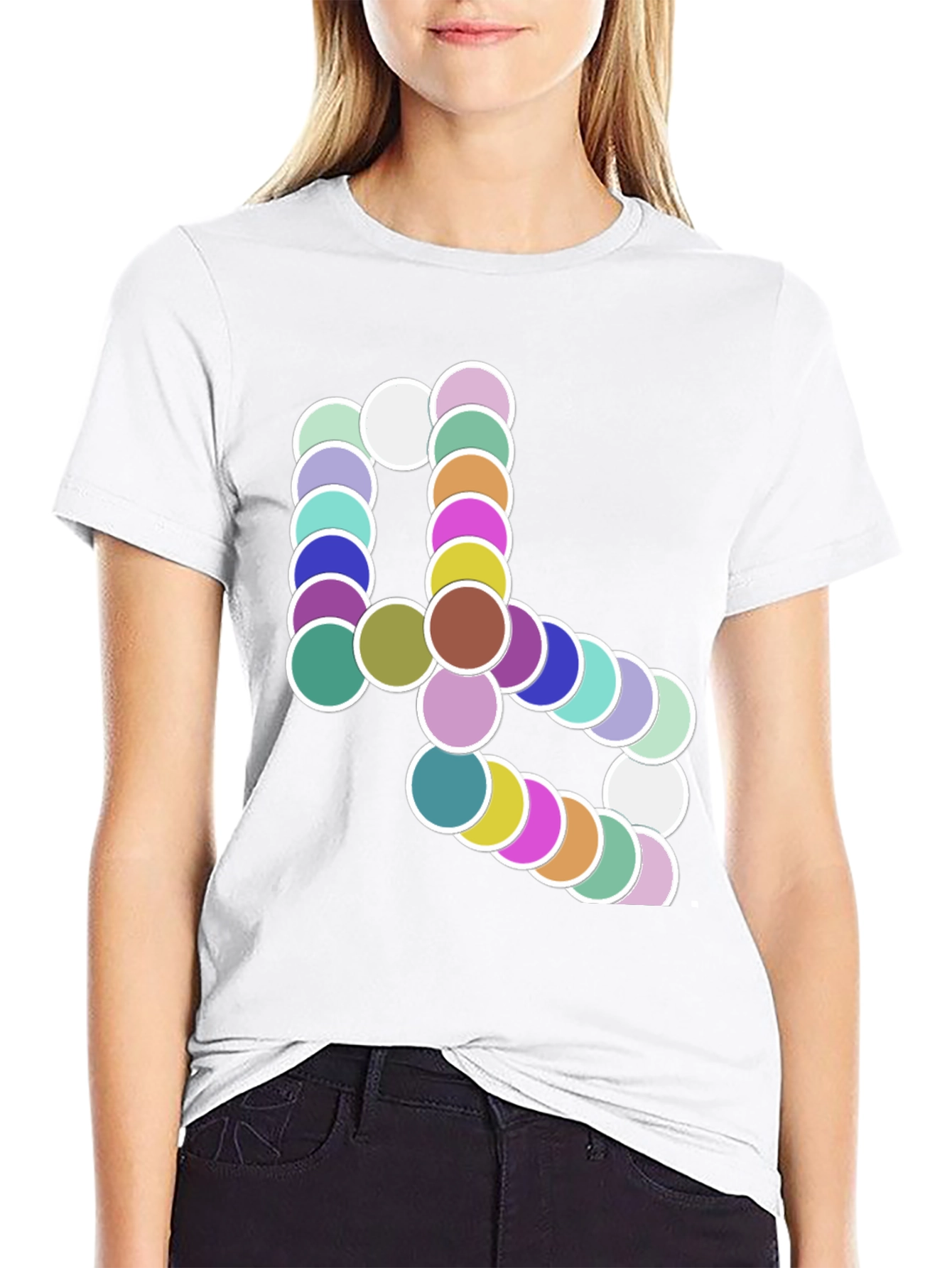 Abstract Circle Pattern Black T-Shirt