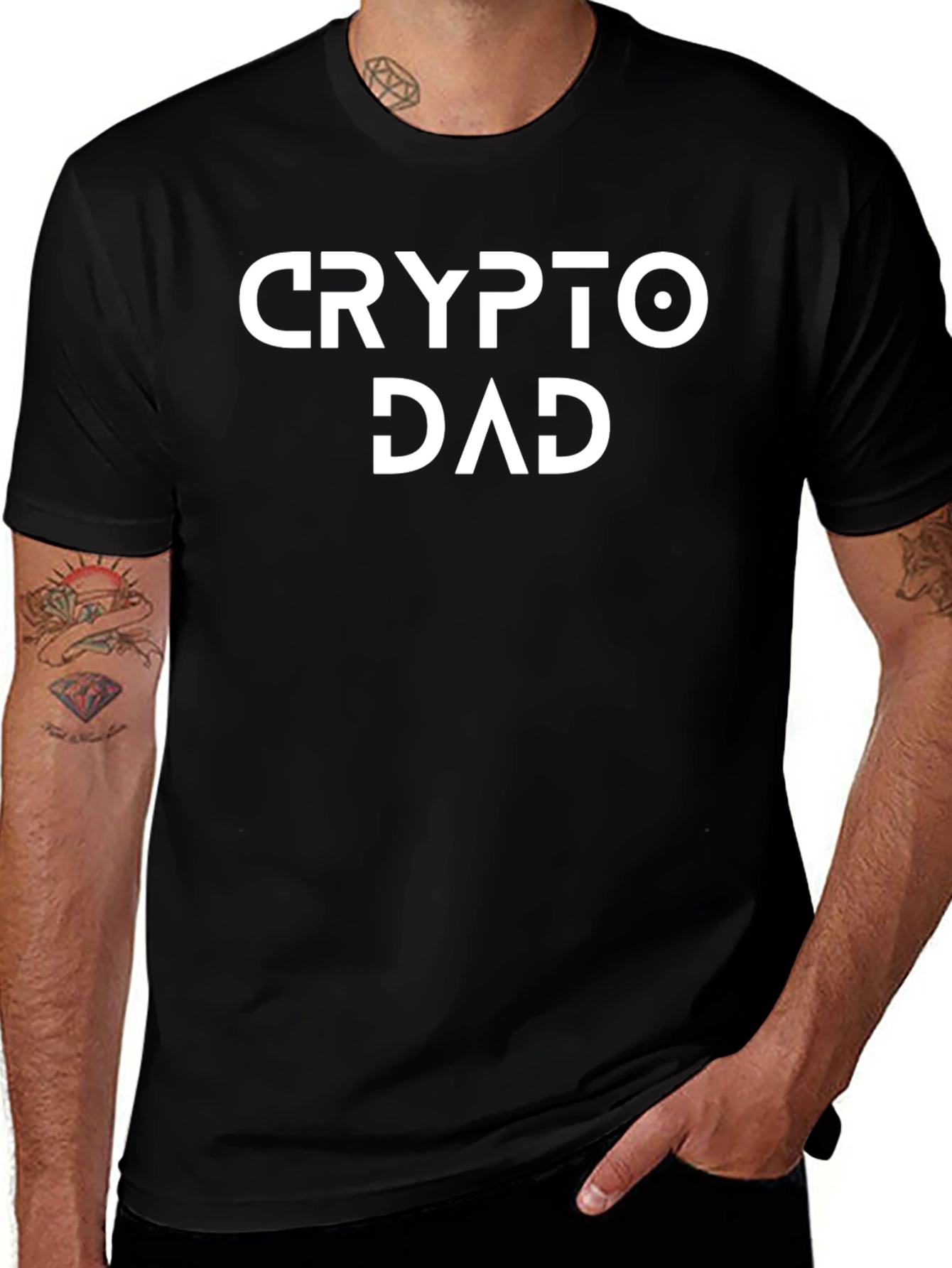 Crypto Dad Graphic Tee - Black Cotton T-Shirt