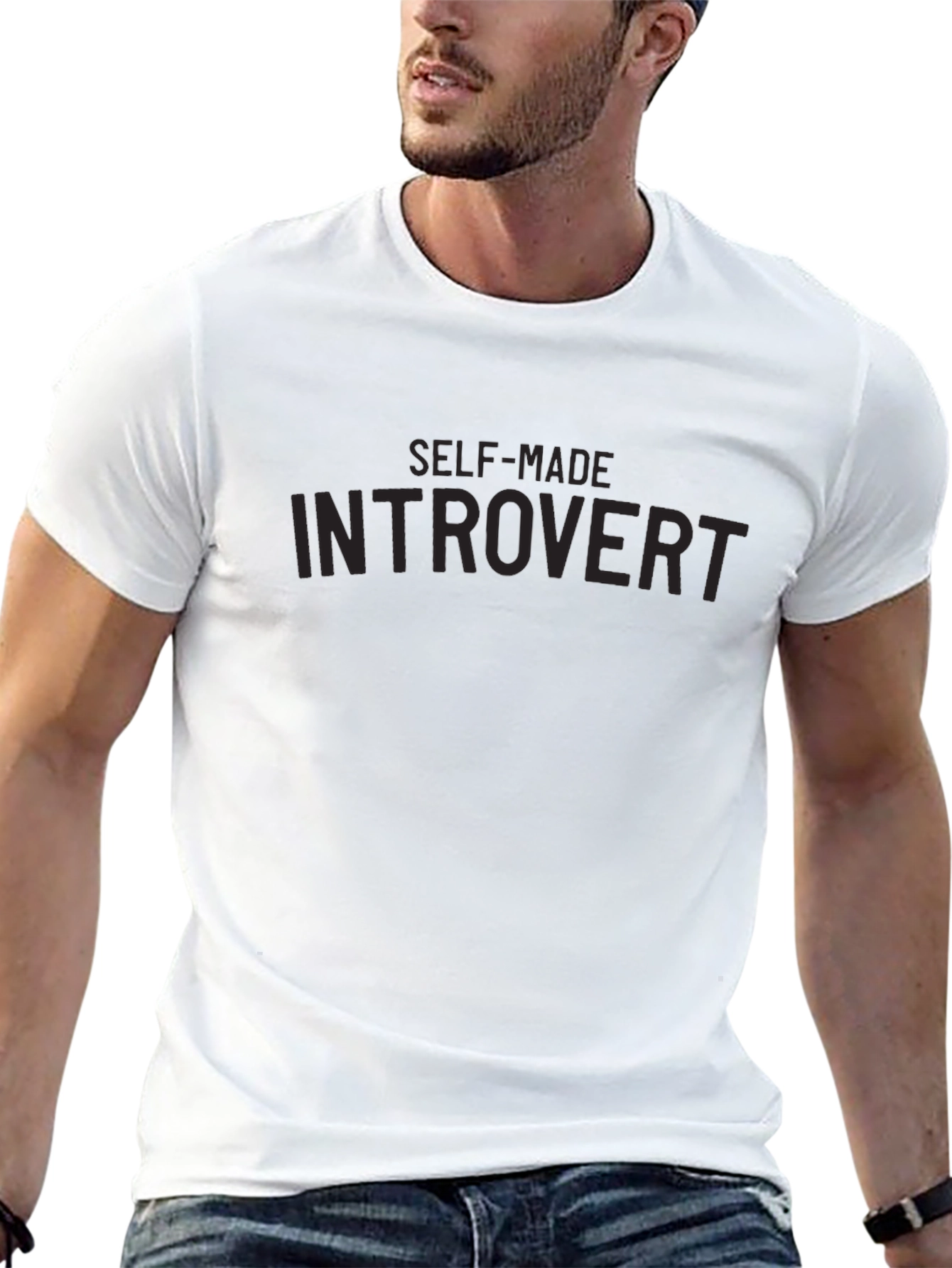 Self-Made Introvert T-Shirt - Classic Black Crew Neck