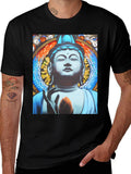 Buddha Graphic Print Black T-Shirt