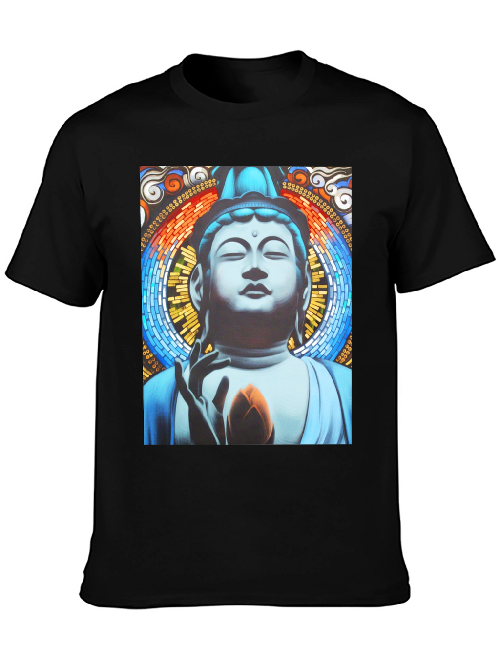 Buddha Graphic Print Black T-Shirt