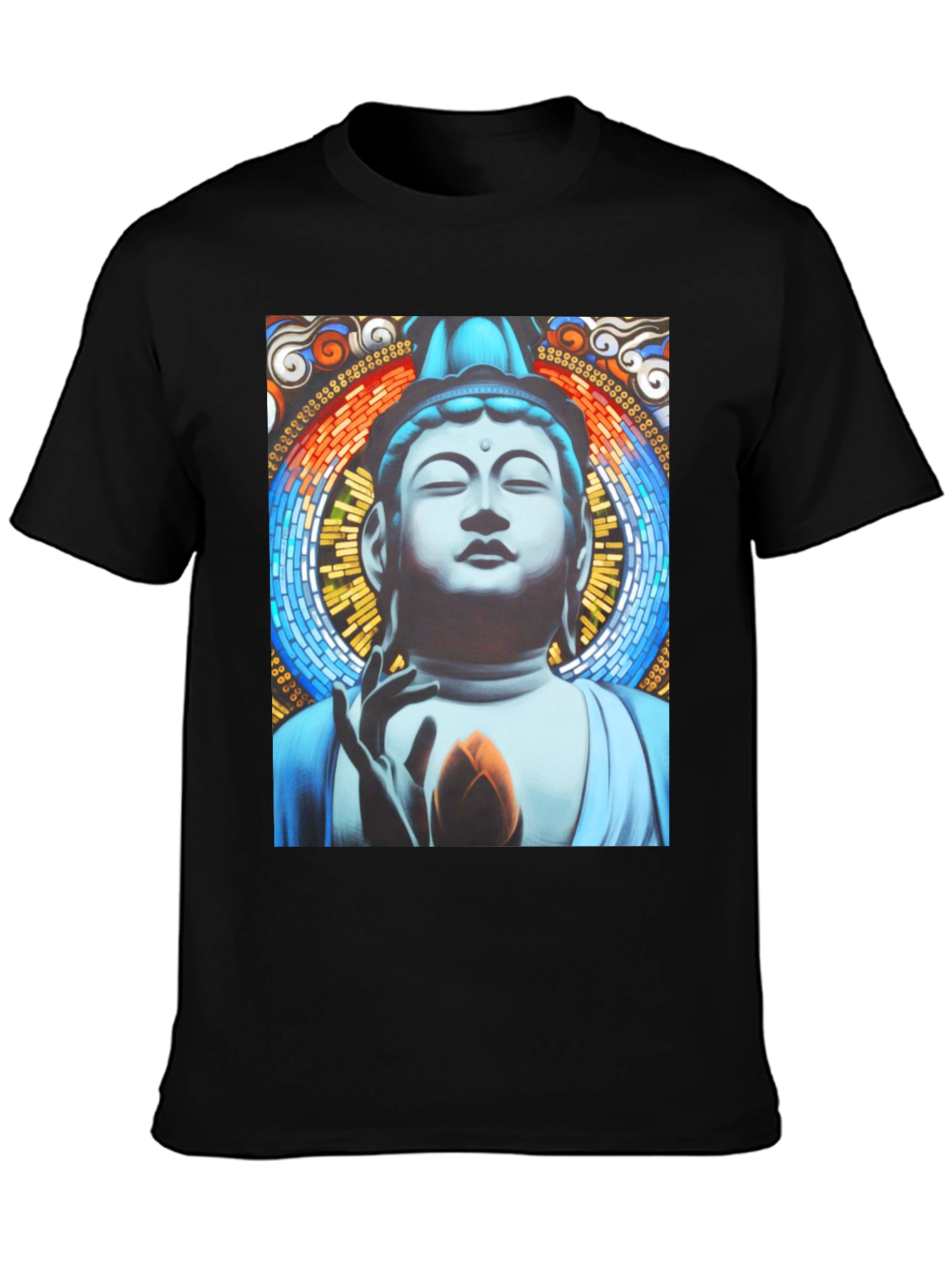 Buddha Graphic Print Black T-Shirt