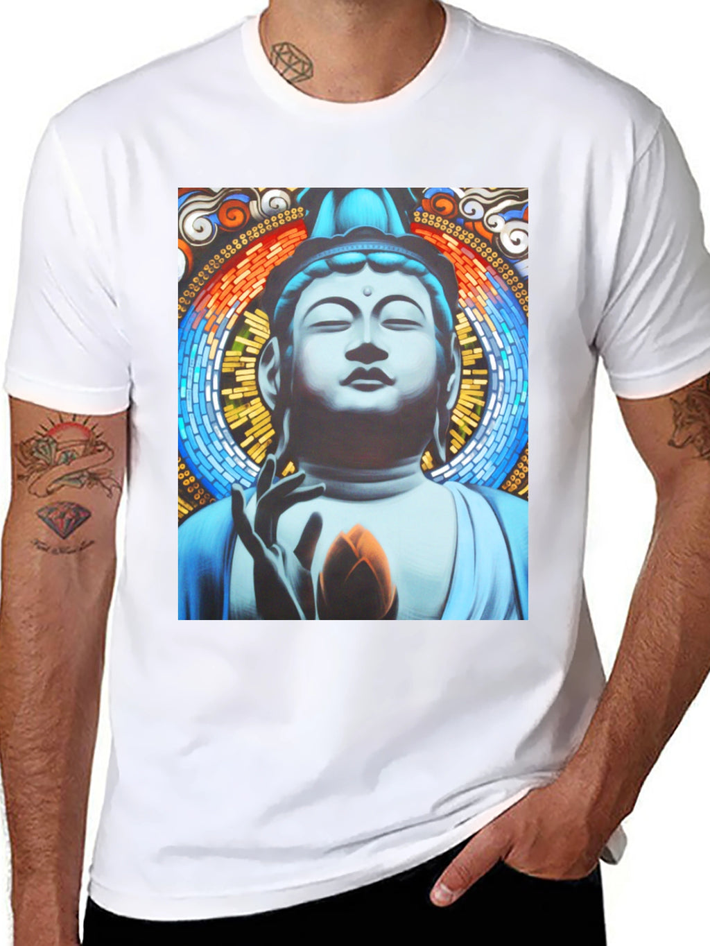 Buddha Graphic Print Black T-Shirt