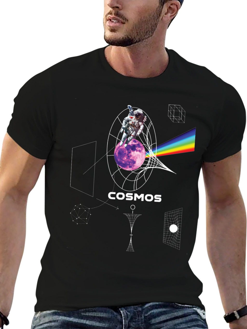 Cosmos Astronaut Graphic Print T-Shirt