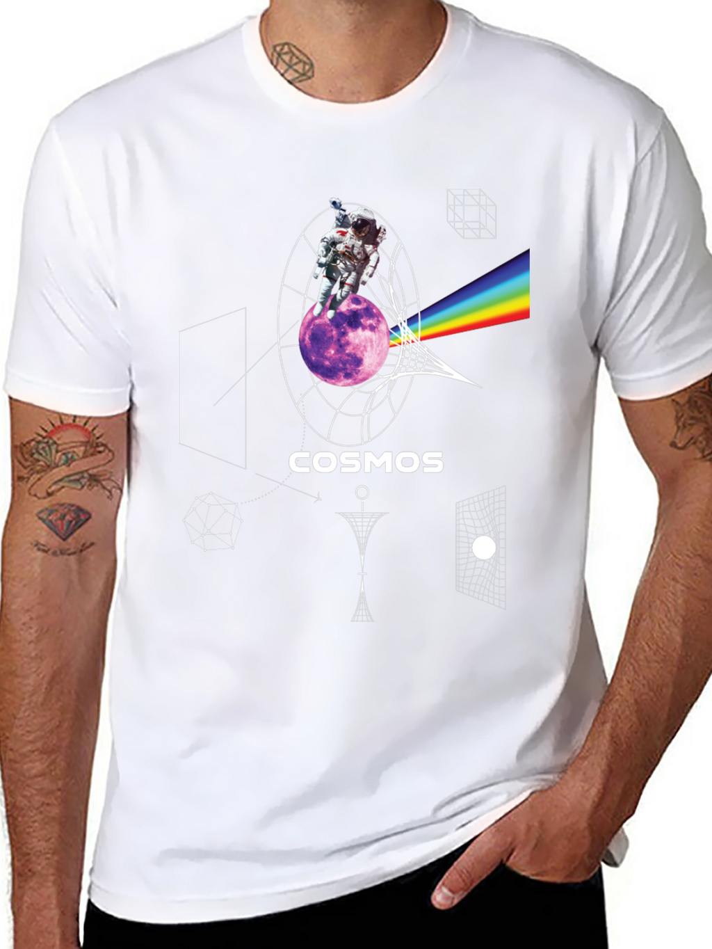 Cosmos Astronaut Graphic Print T-Shirt