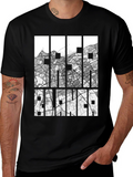 Abstract City Map Graphic Tee - Black