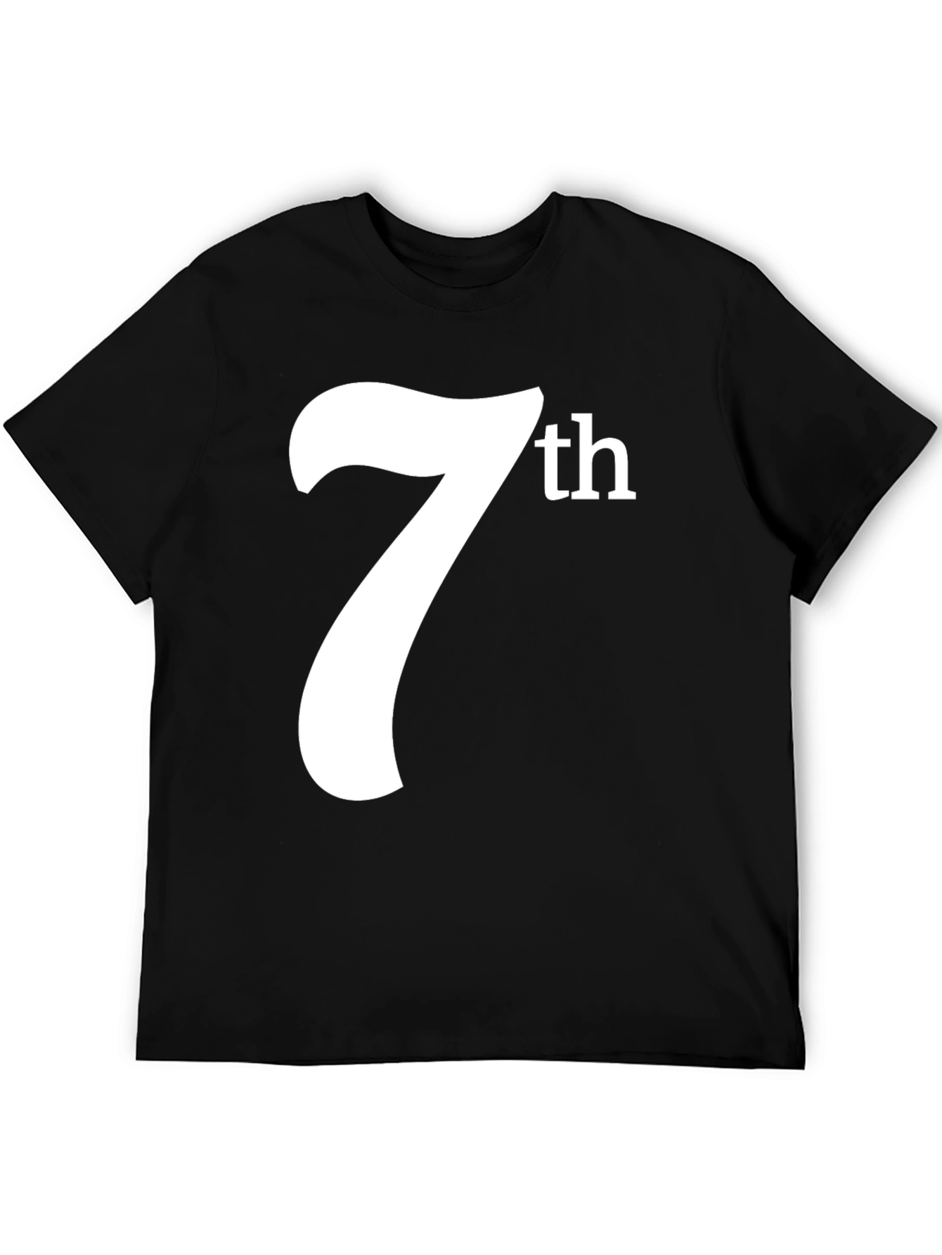 7th Graphic Tee - Black Cotton T-Shirt