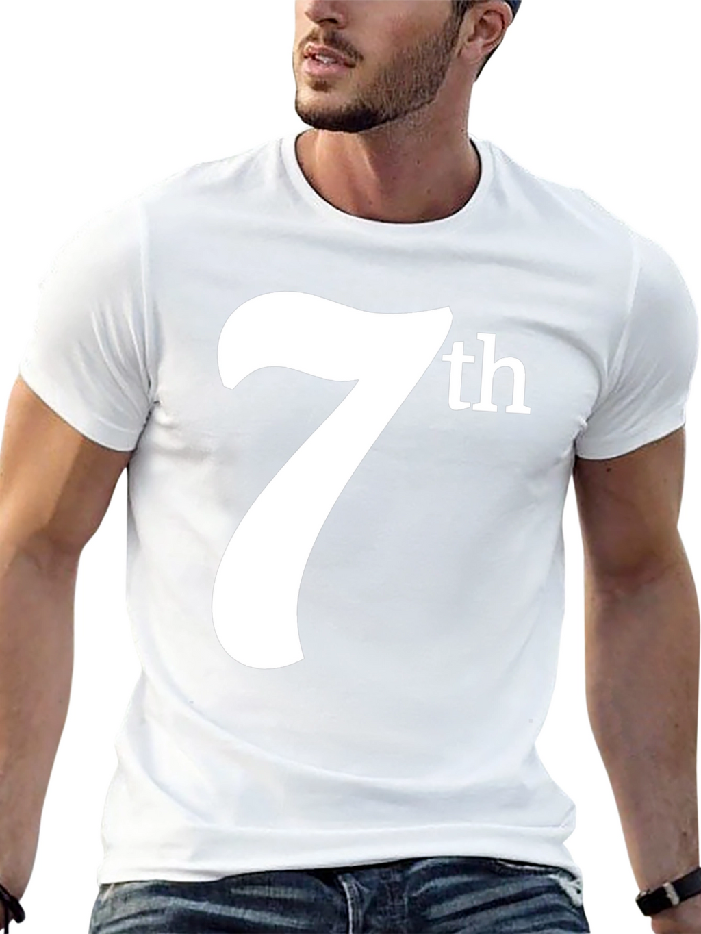 7th Graphic Tee - Black Cotton T-Shirt
