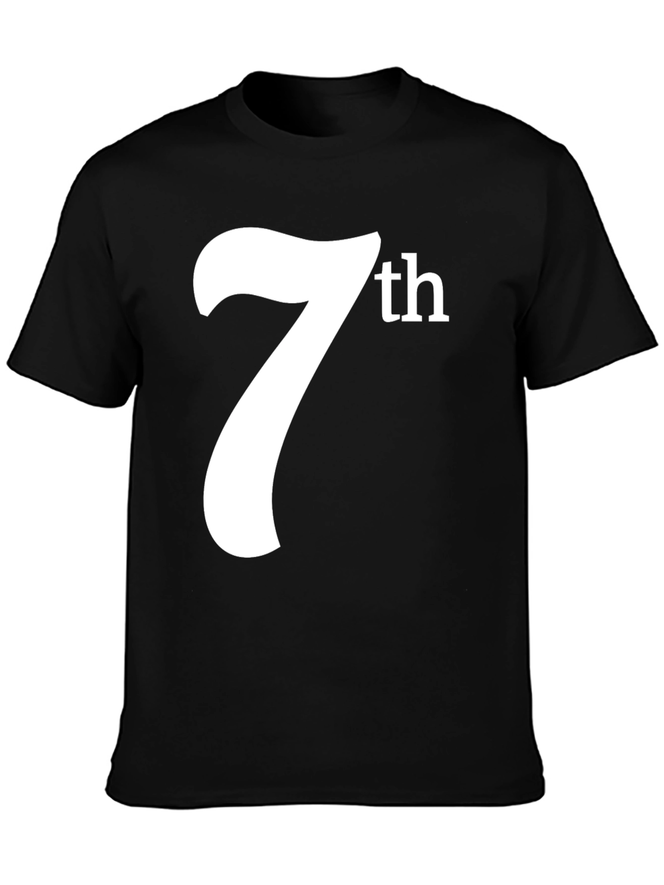 7th Graphic Tee - Black Cotton T-Shirt