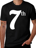 7th Graphic Tee - Black Cotton T-Shirt