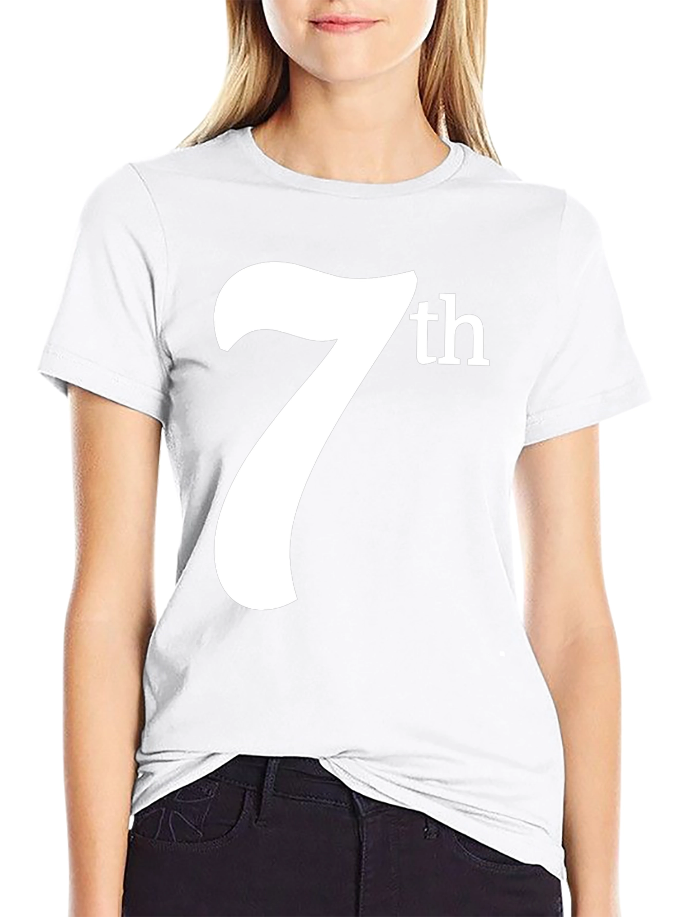 7th Graphic Tee - Black Cotton T-Shirt