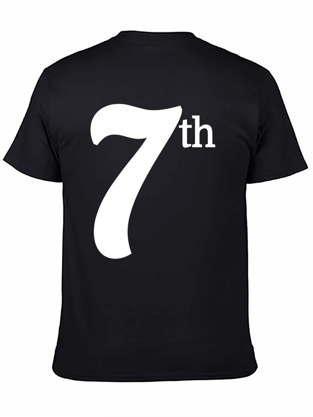 7th Graphic Tee - Black Cotton T-Shirt