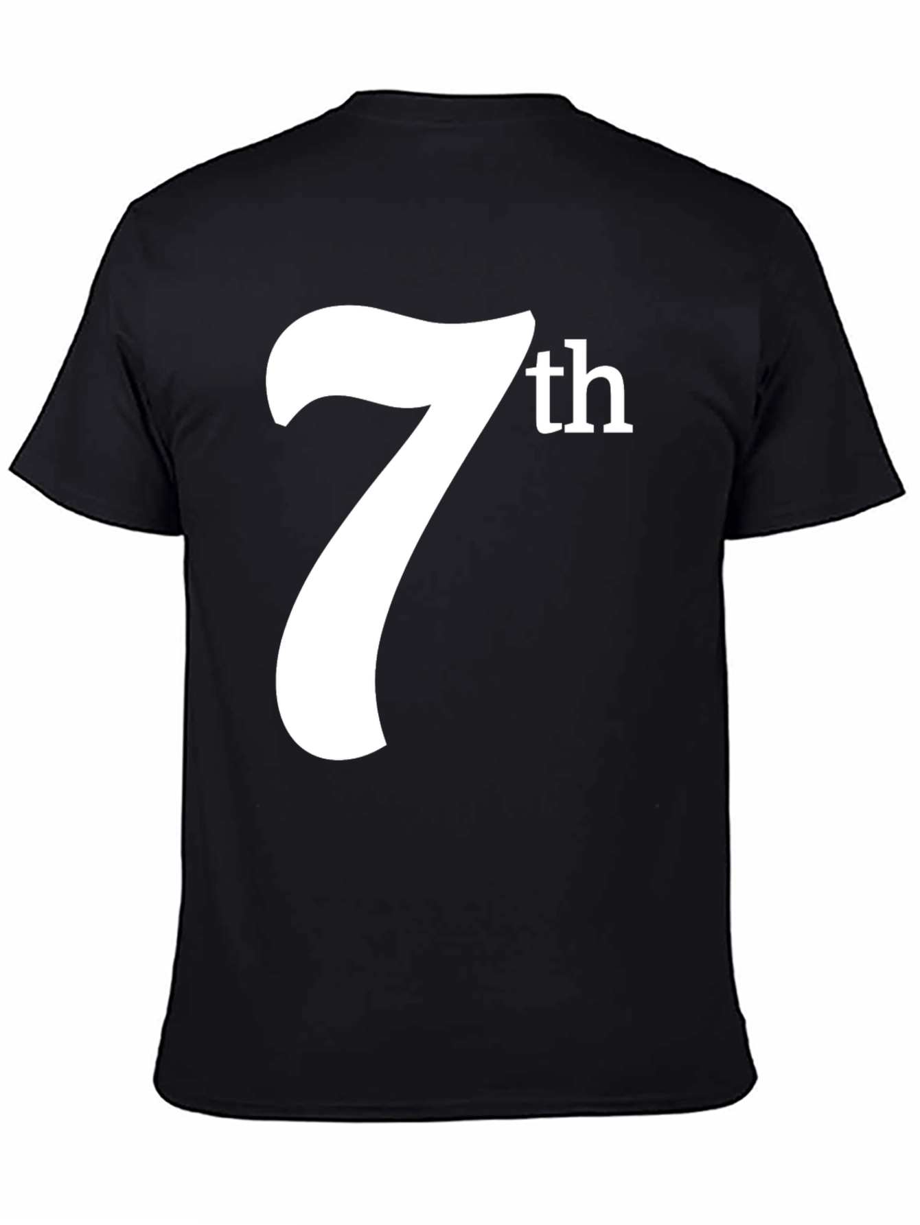 7th Graphic Tee - Black Cotton T-Shirt