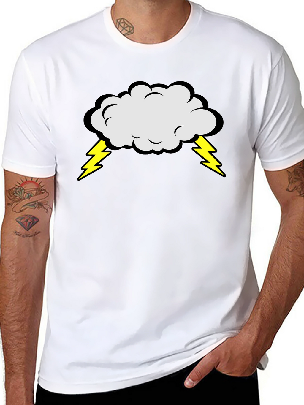 Stormy Cloud T-Shirt - Mens Black Cotton Tee