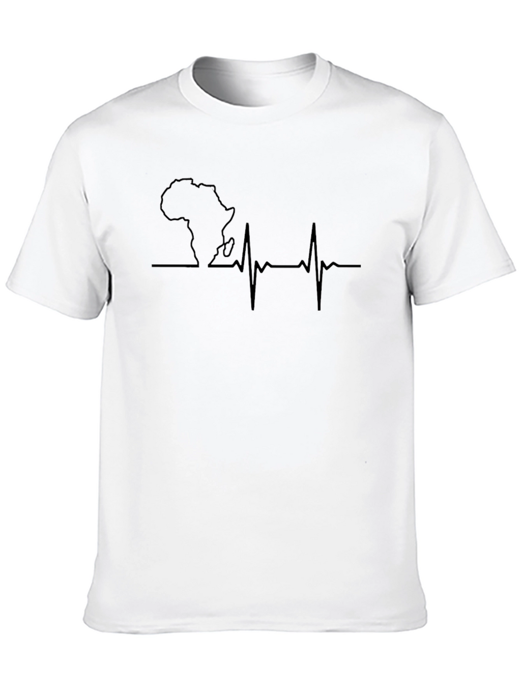 Africa Heartbeat T-Shirt - Black Crew Neck
